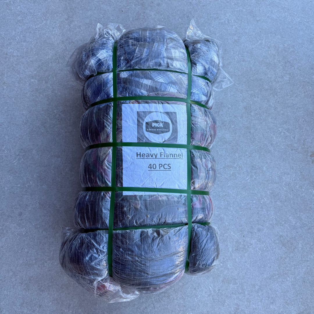 Unopened Bale of Heavy Flannel Shirts