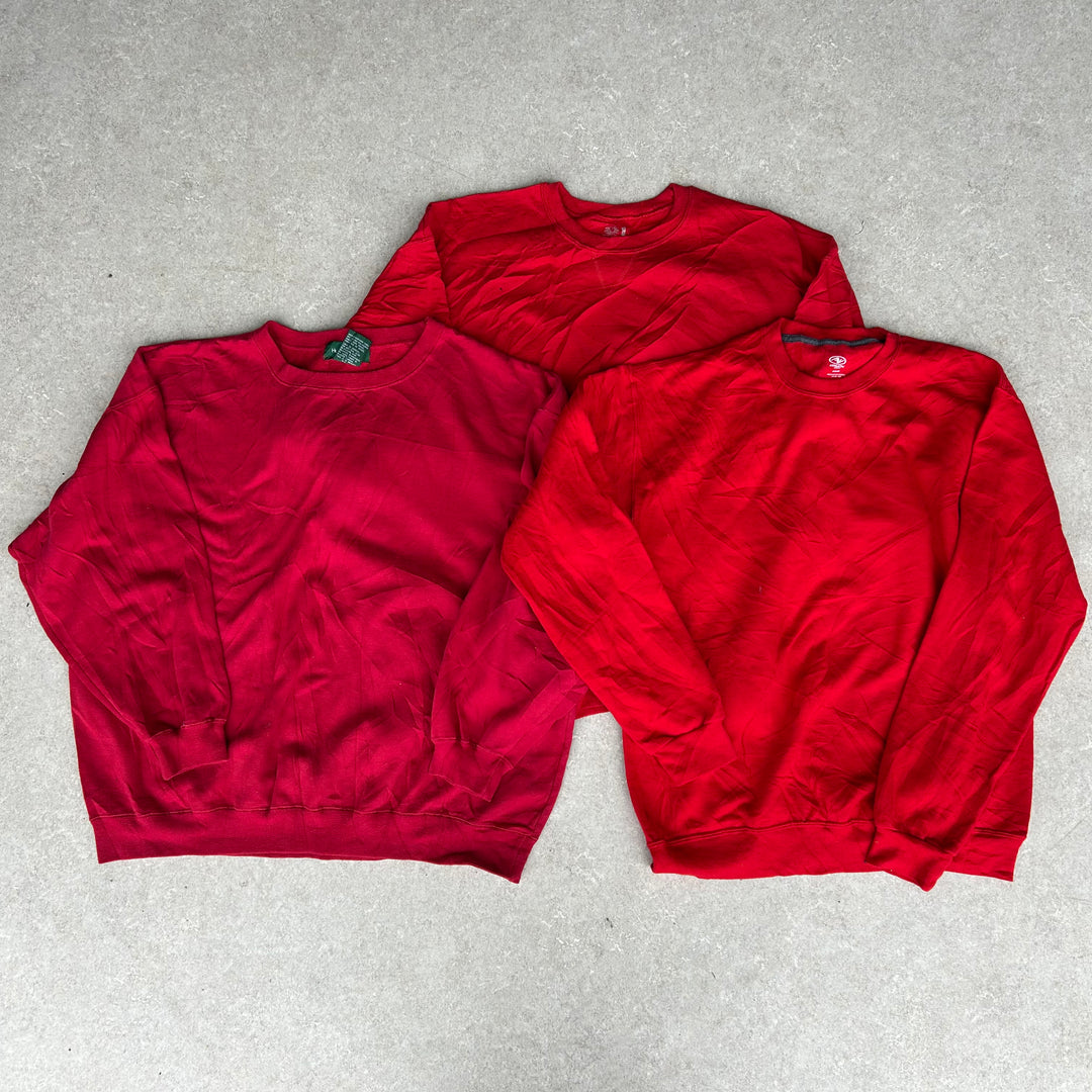 10 Red Plain Sweatshirts - Reseller Box