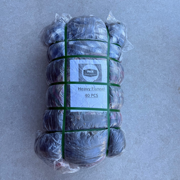 Unopened Bale of Heavy Flannel Shirts