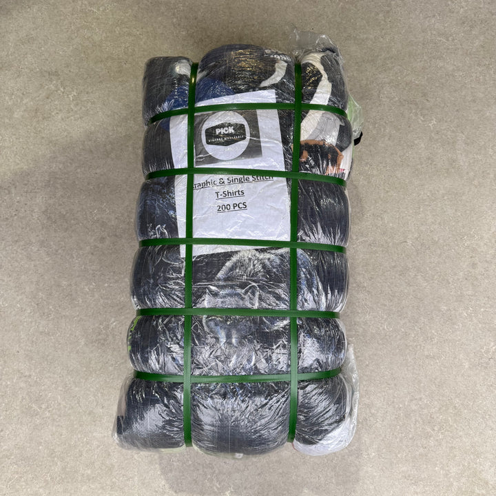 Unopened Bale Of Graphic And Single Stitch T-Shirts