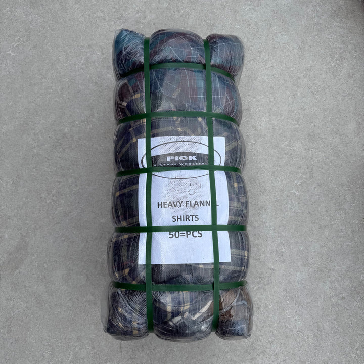 Unopened Bale of Heavy Flannel Shirts - 50pcs