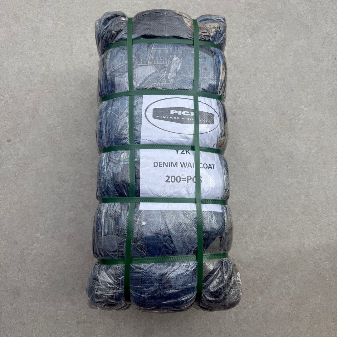 Unopened Bale of Y2K Denim Waistcoats - 200pcs