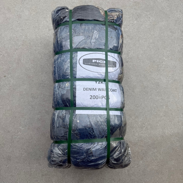 Unopened Bale of Y2K Denim Waistcoats - 200pcs