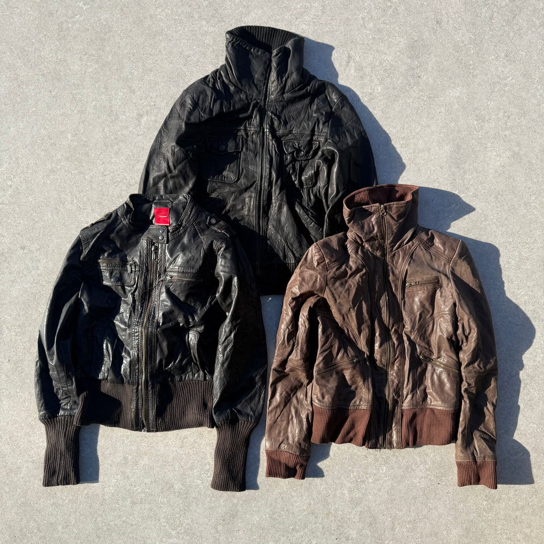 10 x Y2K Leather Bomber Jackets