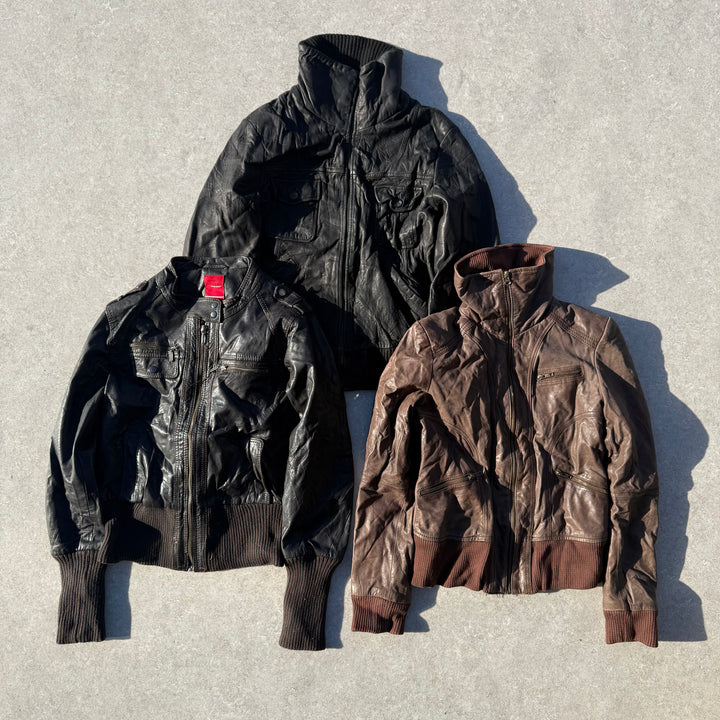 10 x Y2K Leather Bomber Jackets