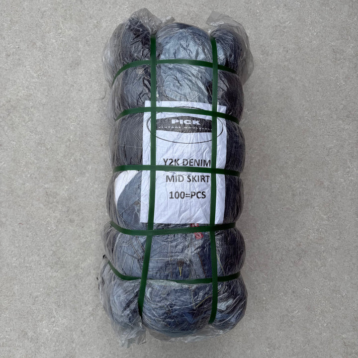 Unopened Bale of Y2K Mid Denim Skirts