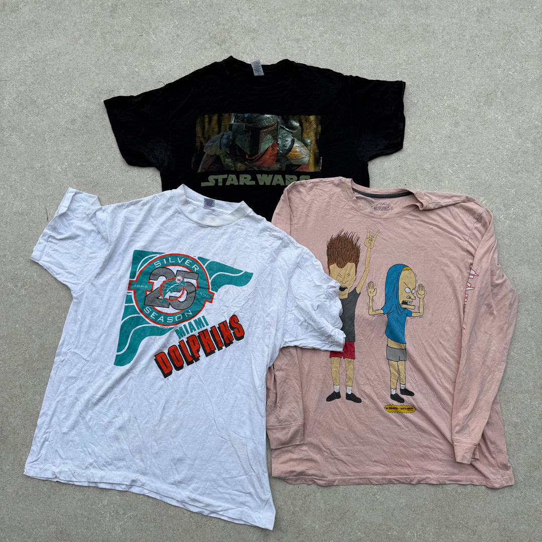 Unopened Bale Of Graphic And Single Stitch T-Shirts