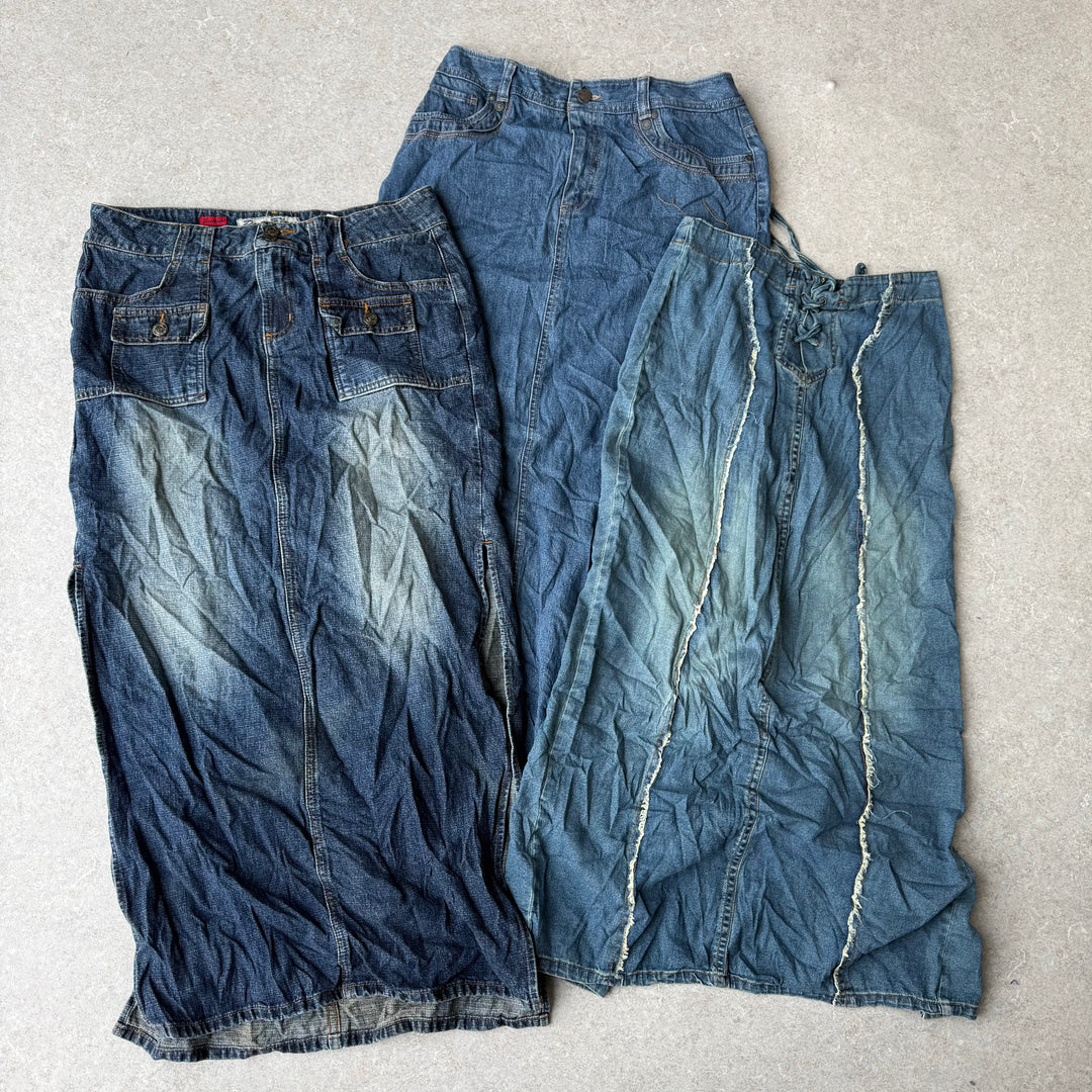 Unopened Bale of Long Denim Skirts