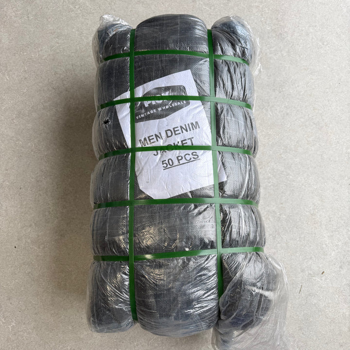 Unopened Bale of Unbranded Denim Jackets