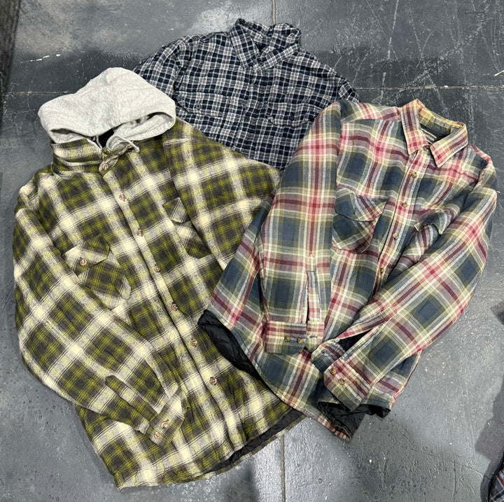 10 Piece Heavy Flannel Shirt Bundle