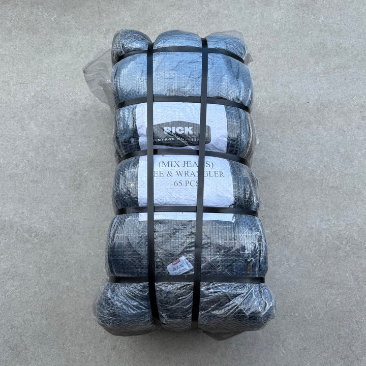 SALE! Unopened 45.5kg Bale of Lee and Wrangler Jeans