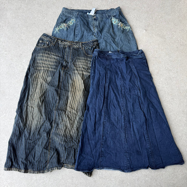 Unopened Bale of Long Denim Skirts