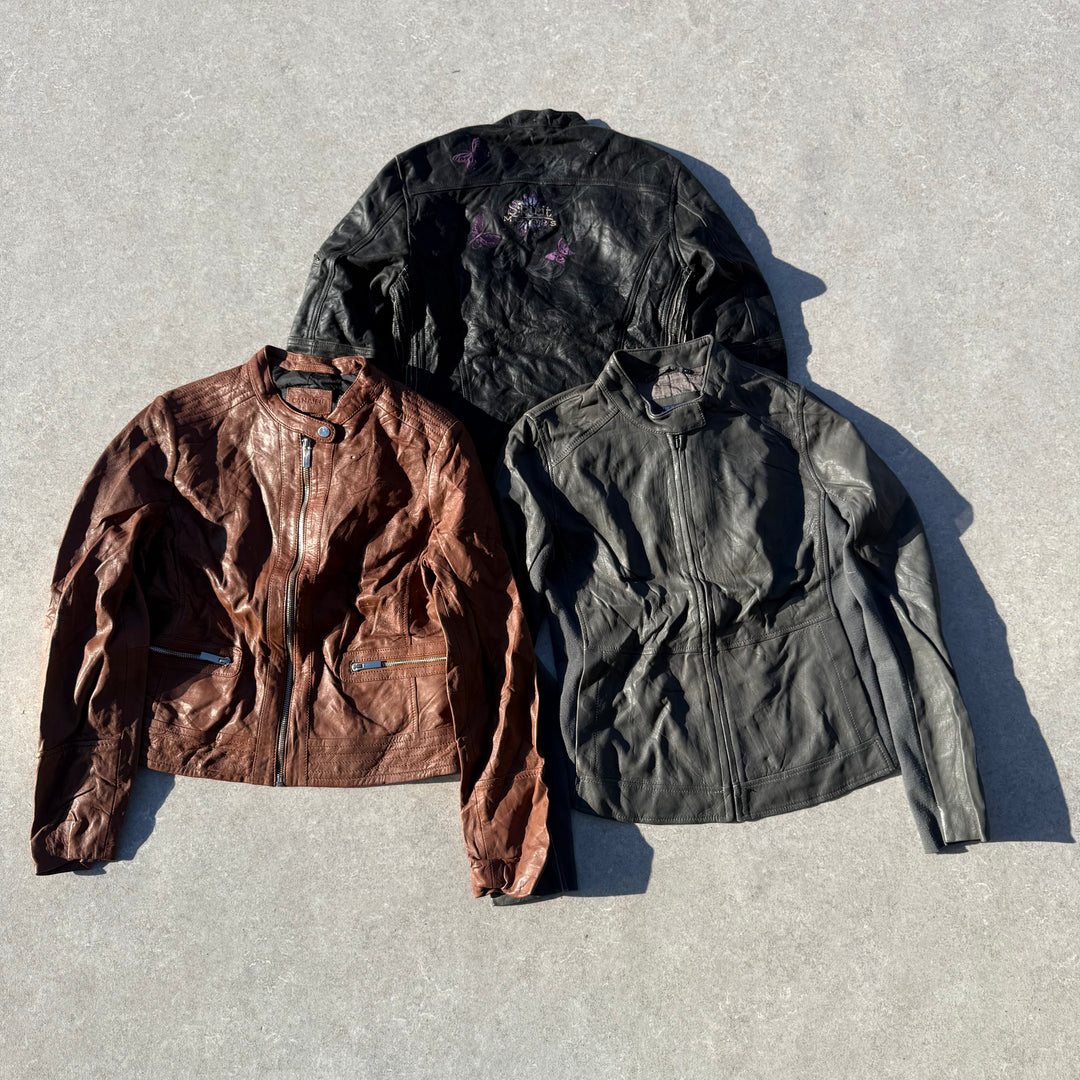10 x Y2K Leather Biker Jackets