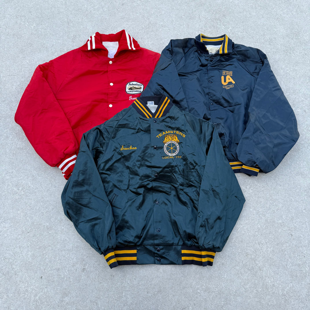 10 x Unbranded Satin Baseball Jackets