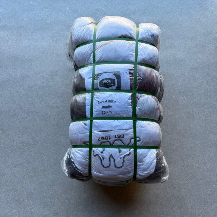 Unopened Bale of Branded Hoodies