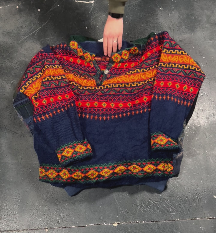 Unopened 45.5kg Bale of 80's Pattern Style Knit Jumpers