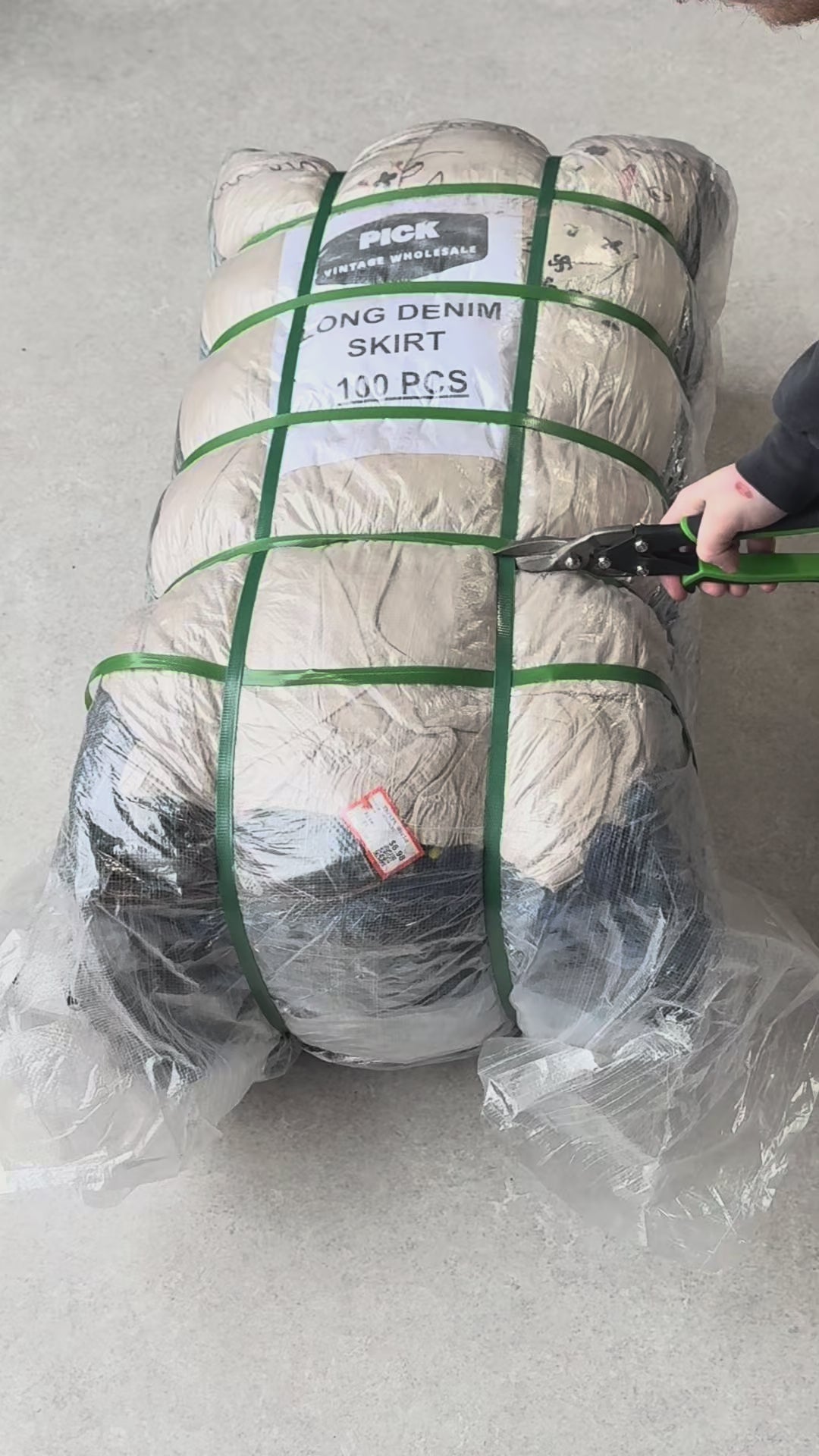 Unopened Bale of Long Denim Skirts