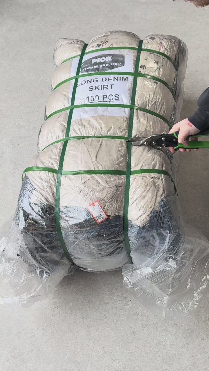 Unopened Bale of Long Denim Skirts
