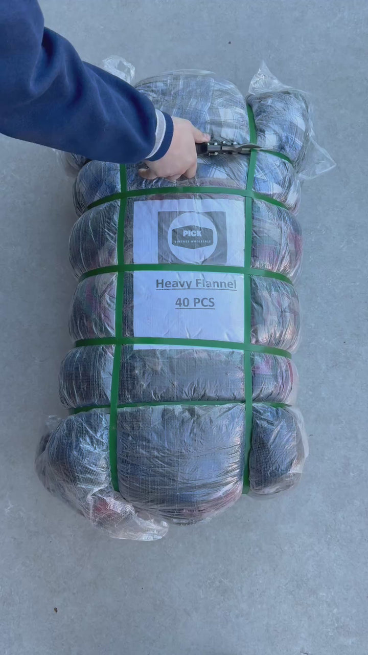 Unopened Bale of Heavy Flannel Shirts