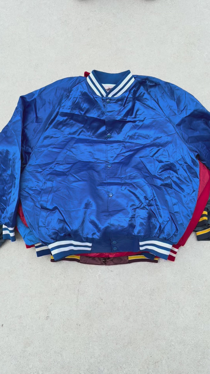 10 x Unbranded Satin Baseball Jackets