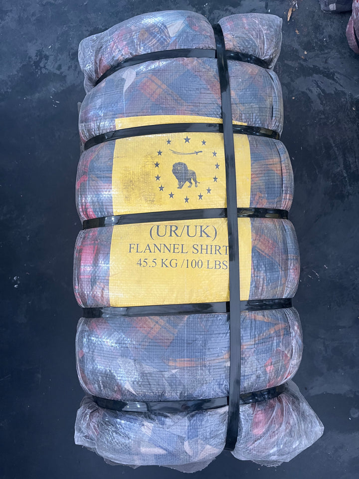 Unopened 45.5kg Bale of Flannel/Check Shirts